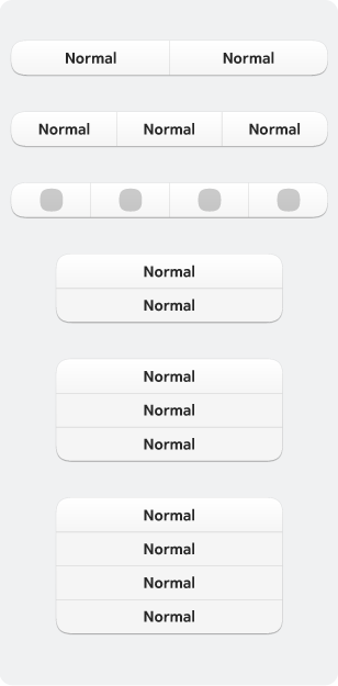 Split button sizes & distribution
