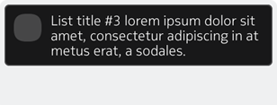 three line text + avatar