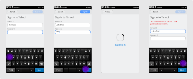 Example 2. Activate primary action
				('sign in') after passing basic validation.