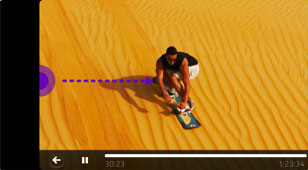 Swipe to exit full screen mode