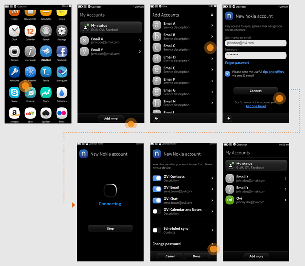 New Nokia account flow